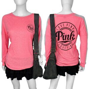 2010s Scene Emo VS PINK Logo Long Sleeve Sz XS/S